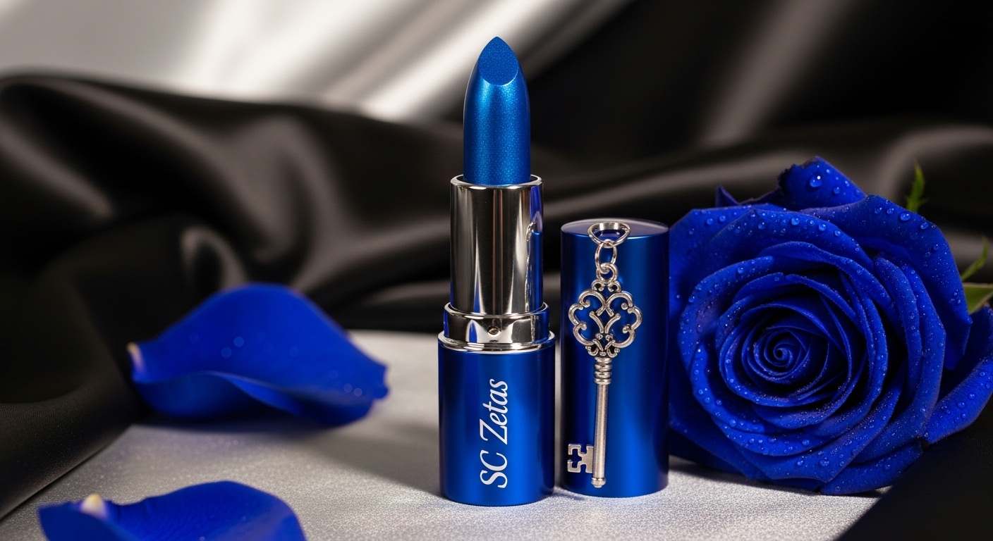 SC Zetas Signature Lipstick — AI product visual — branded keepsake concept