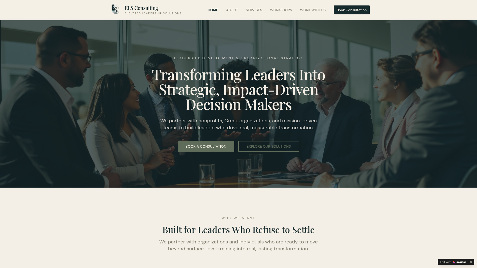 ELS Consulting — Leadership development & organizational strategy brand site