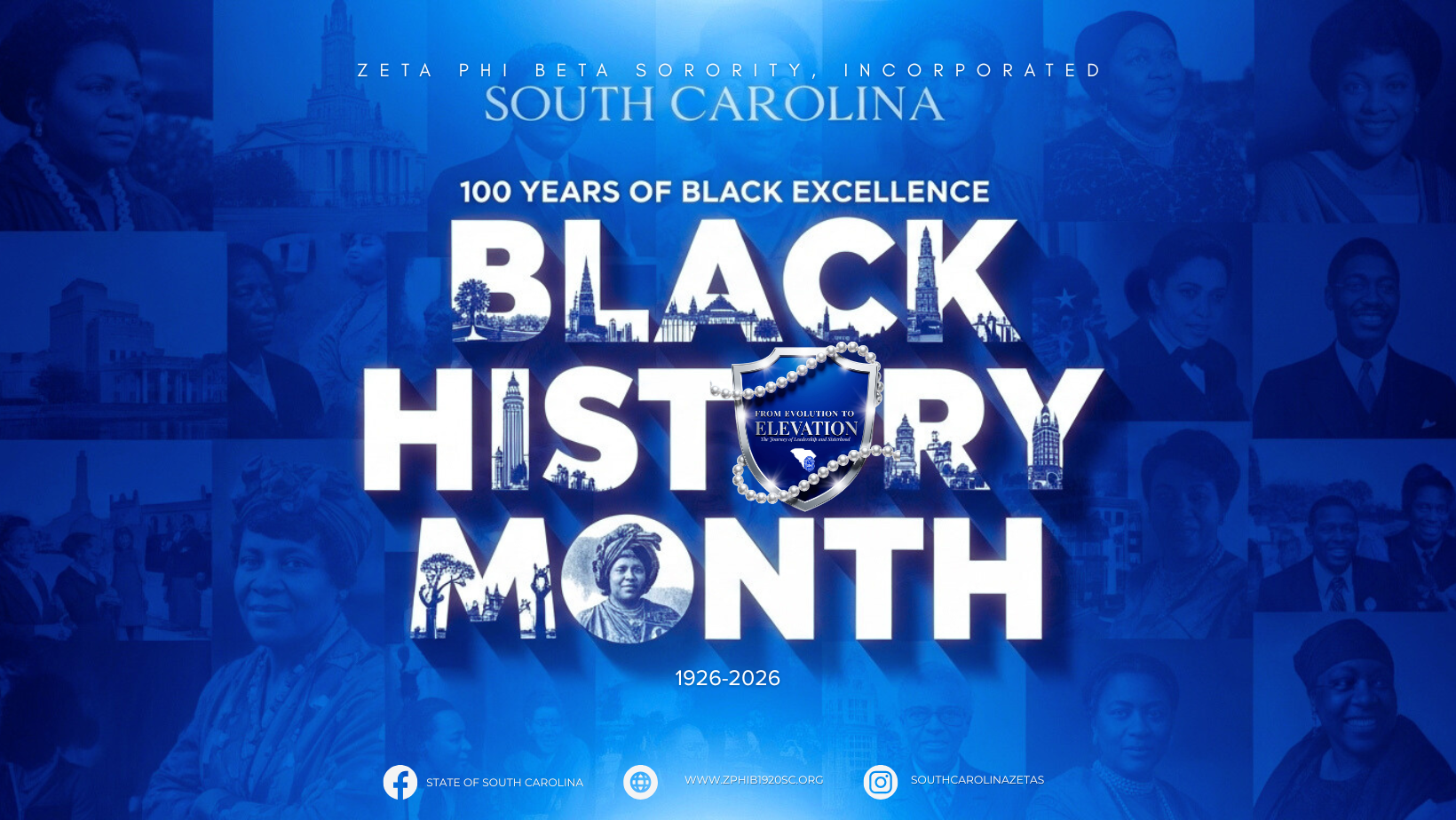 Black History Month — 100 Years — Centennial editorial banner honoring Black excellence